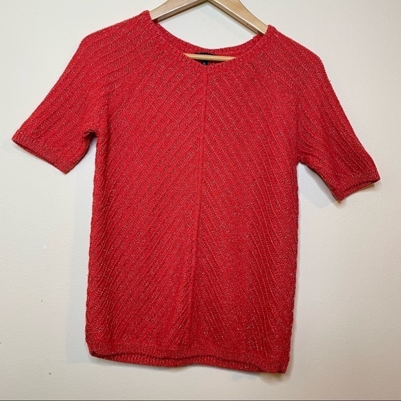 Talbots Orange and Gold Short Sleeve Sweater Size SP - Picture 1 of 5